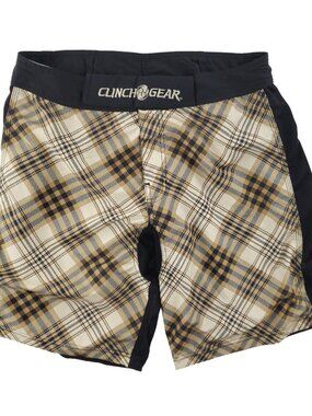 Clinch Gear Fight Shorts Plaid MMA Combat Sports Mixed Martial Arts Men 32 Waist